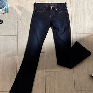 Women's Dark Wash Bootcut Jeans - Navy Blue